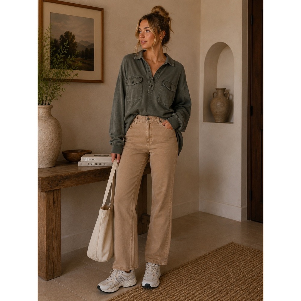 Talbots Flawless Five-Pocket Corduroy Pants Womens 12 Tan Beige Straight Leg N38